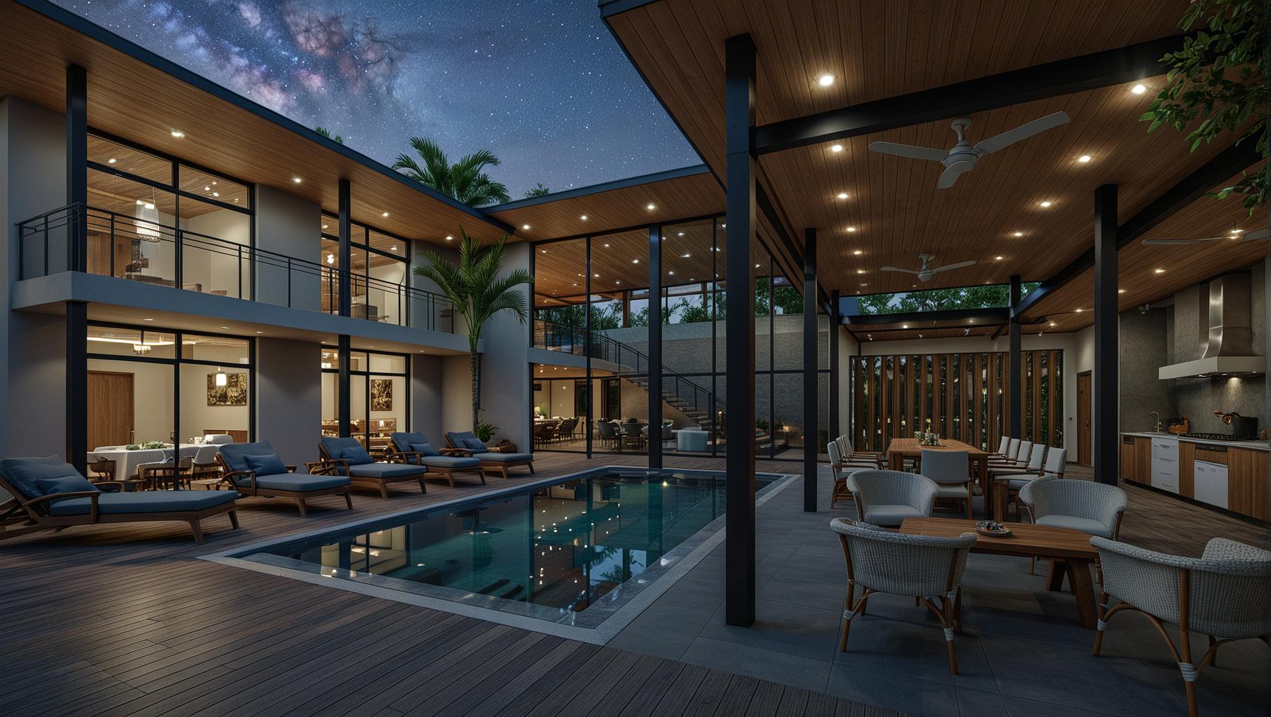 Currie Residence, courtyard home in Hacienda Pinilla, Costa Rica, by CJarq