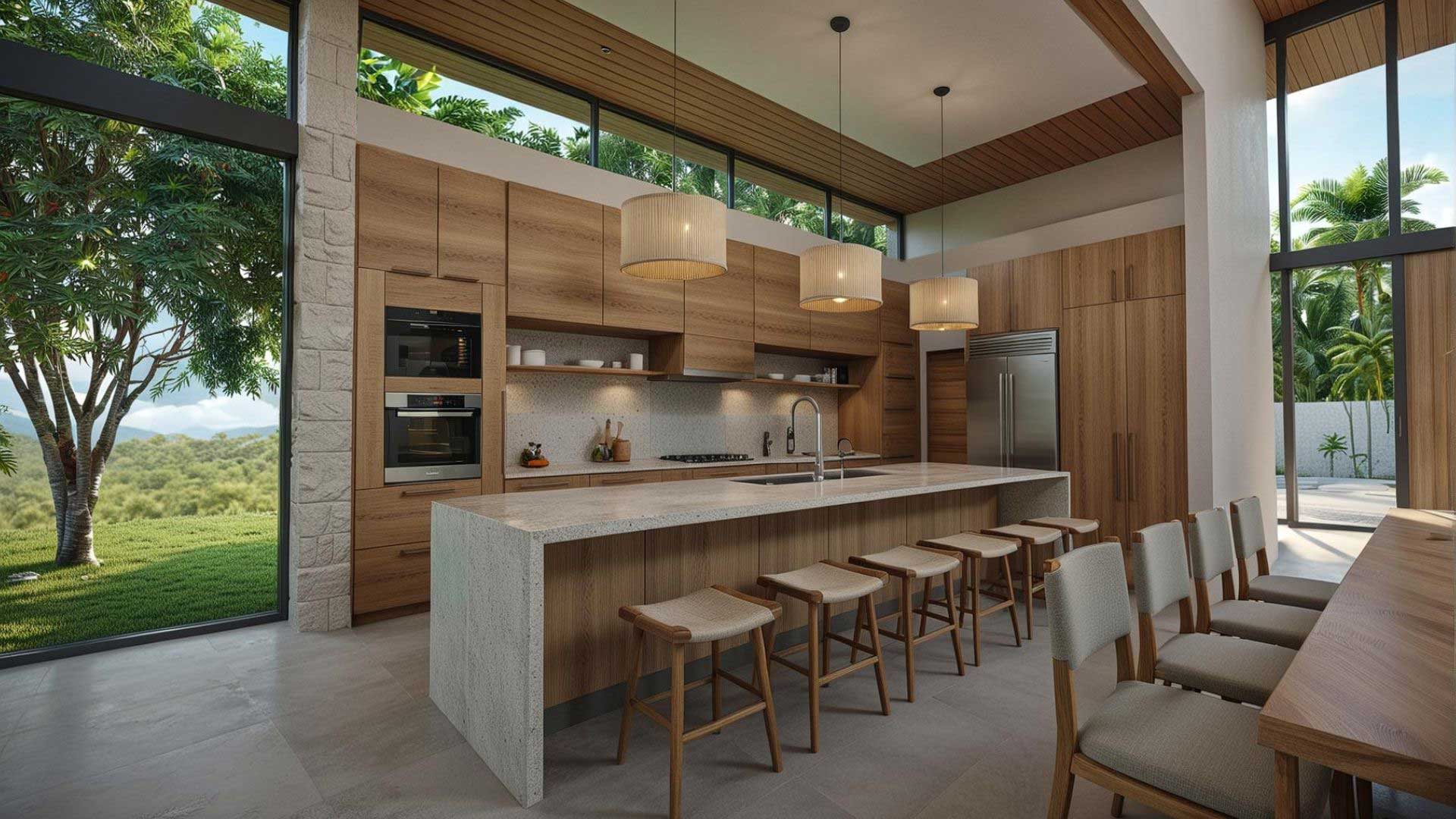 Akari, a contemporary tropical home by CJarq under construction near Playa Flamingo, Guanacaste