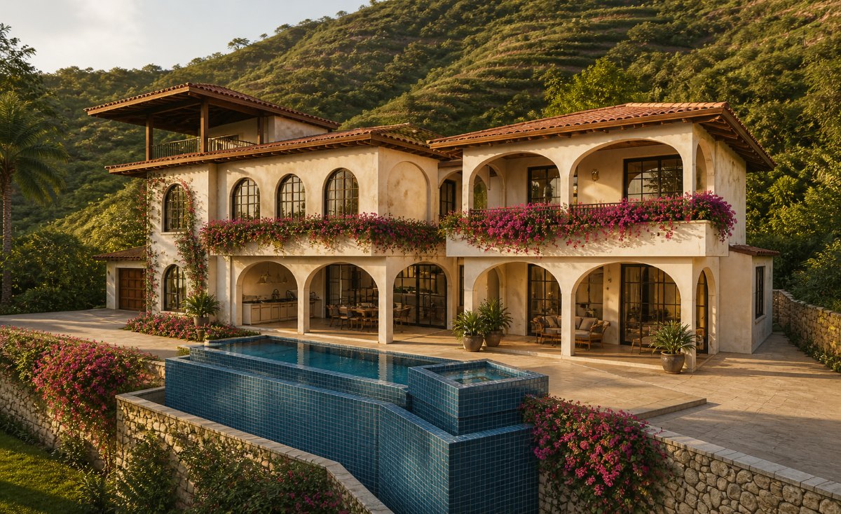 Render of Ladera del Mar 103, a hillside home in Papagayo designed by CJarq