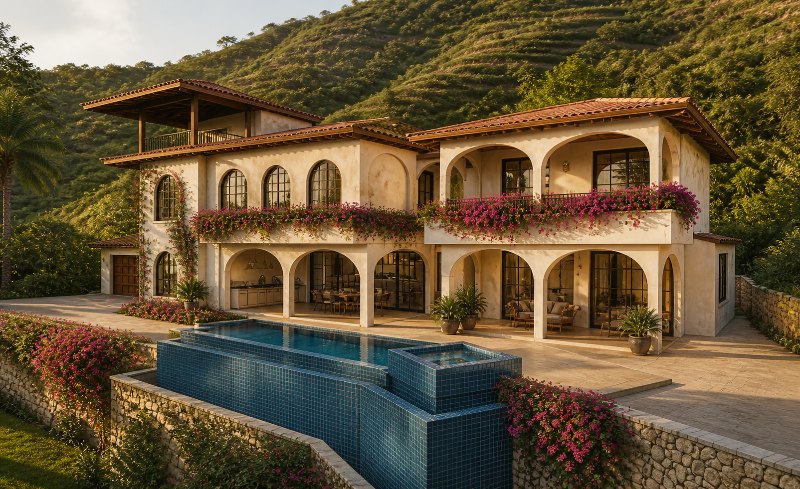 Render of Ladera del Mar 103, a hillside home in Papagayo designed by CJarq
