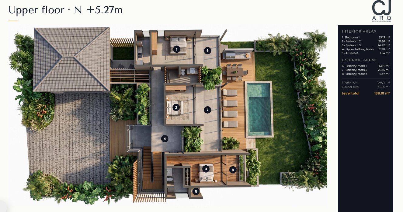 Upper floor plan of a residential development by CJarq