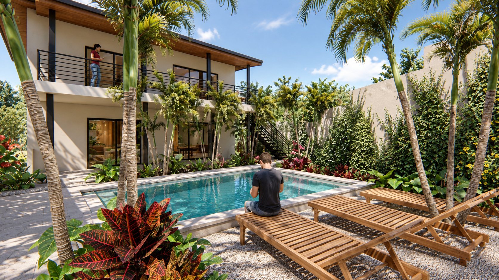 SP House, pool garden in Tamarindo, Costa Rica, by CJarq