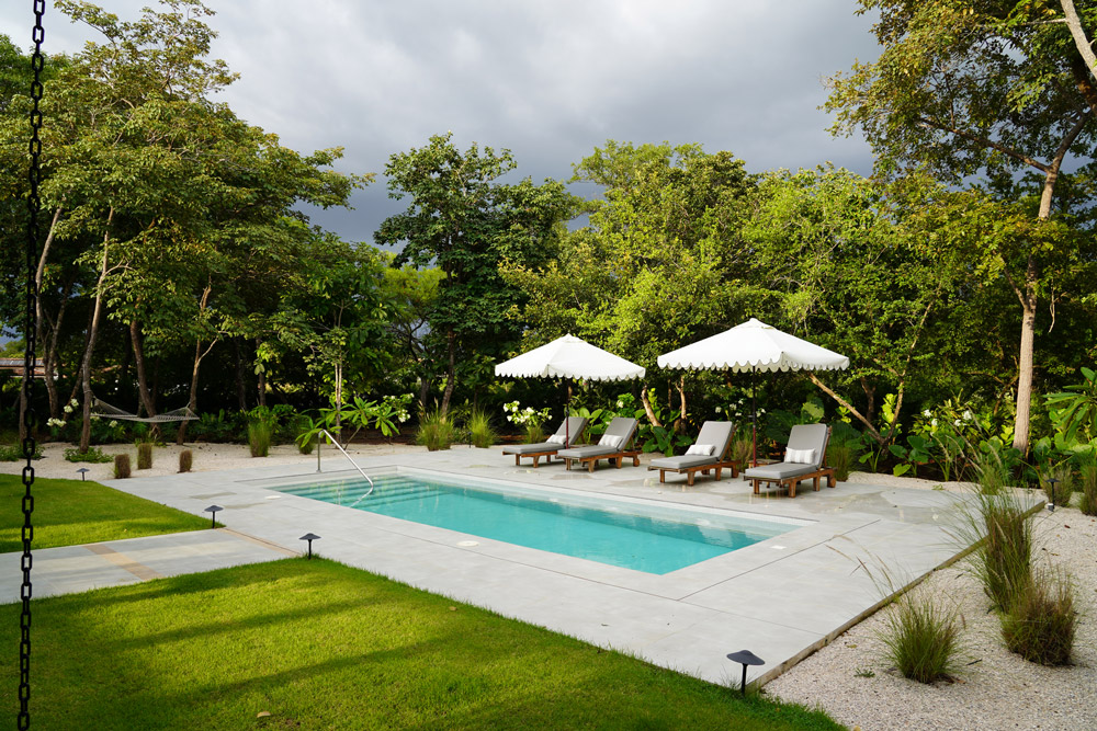 Casa Vida, aerial view of the pool and garden