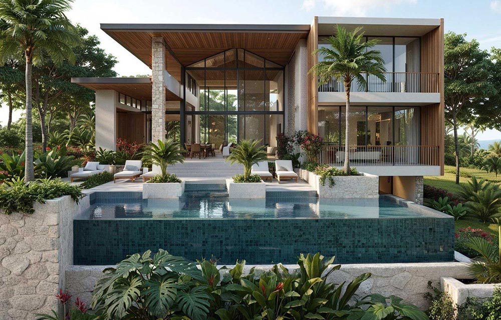 Akari, tropical home under construction in Guanacaste, Costa Rica, by CJarq