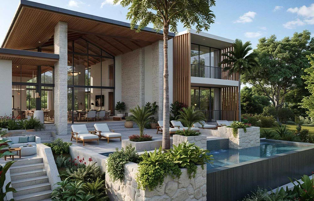 Akari, tropical home under construction in Reserva Conchal, Guanacaste, Costa Rica, by CJarq